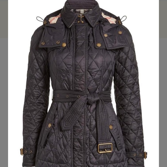burberry quilted jacket with belt